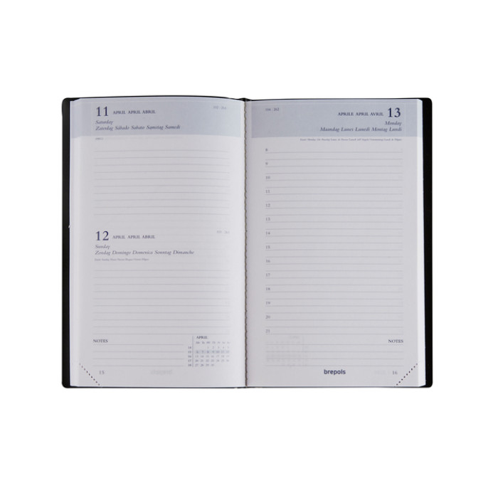 Agenda 2027 Brepols Breform Seta 1dag/1pagina zwart